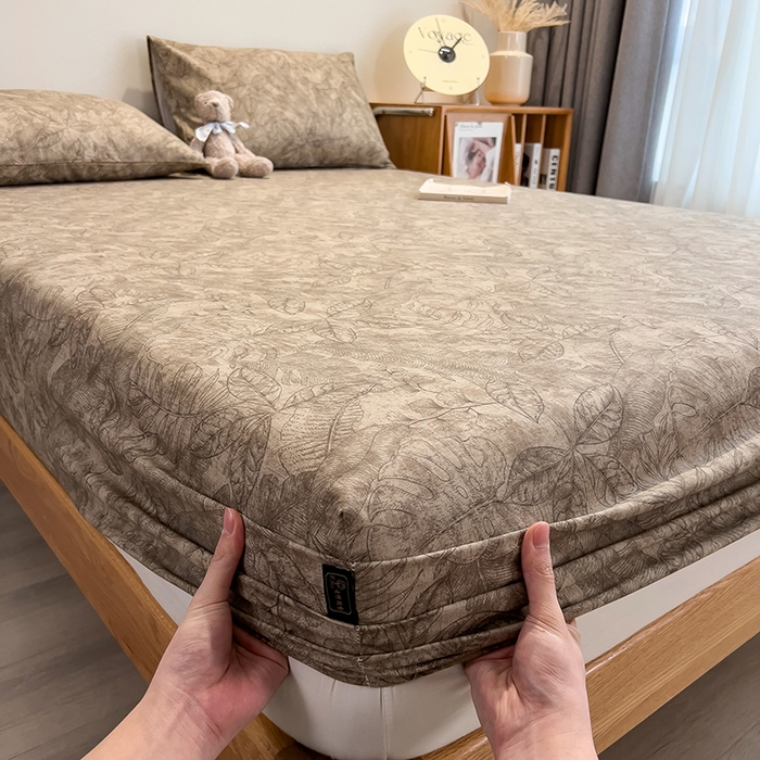 91家纺网 家纺一手货源 找家纺 芃成家纺 2026春夏新款全棉纯棉加厚老粗布单床笠床笠单件床笠三件套 云栖影