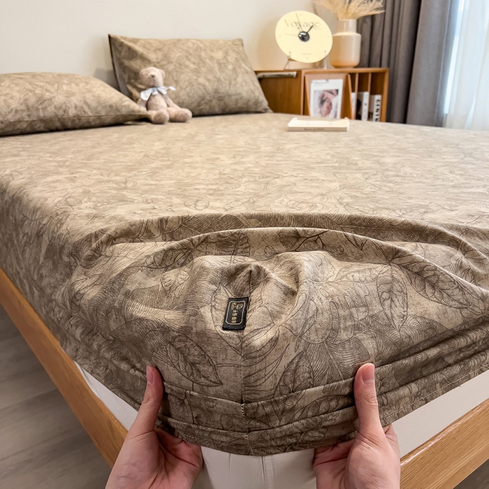 91家纺网 家纺一手货源 找家纺 芃成家纺 2026春夏新款全棉纯棉加厚老粗布单床笠床笠单件床笠三件套 云栖影