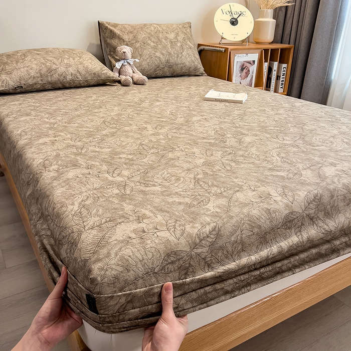 91家纺网 家纺一手货源 找家纺 芃成家纺 2026春夏新款全棉纯棉加厚老粗布单床笠床笠单件床笠三件套 云栖影