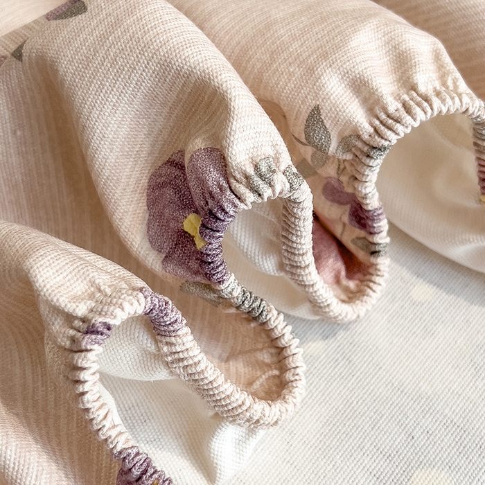 91家纺网 家纺一手货源 找家纺 芃成家纺 2026春夏新款全棉纯棉加厚老粗布单床笠床笠单件床笠三件套 紫韵花境