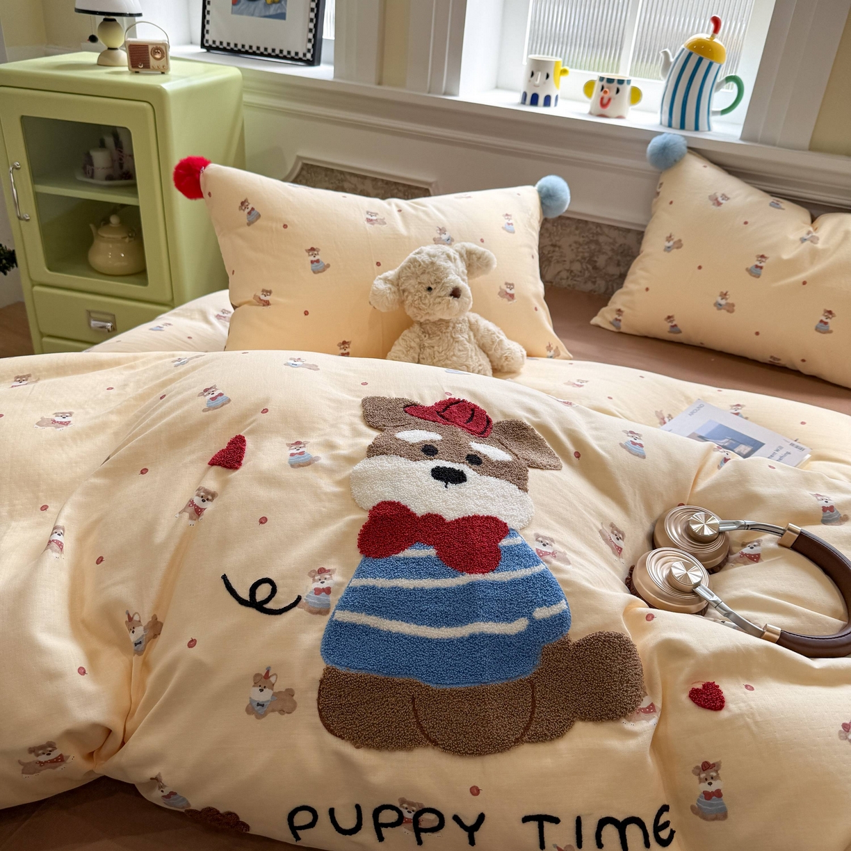 91家纺网 家纺一手货源 找家纺 （总）呗旺鹿 2026新款全棉纯棉40支13070卡通印花四件套-第二波