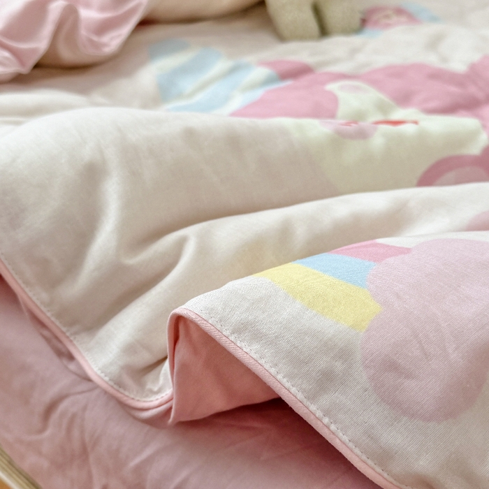 91家纺网 家纺一手货源 找家纺 （总）萌宝家纺 2026新款母婴A类全棉双层纱儿童被套纯棉纱布三件套