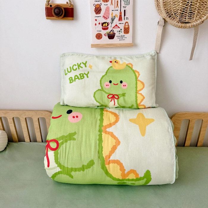 91家纺网 家纺一手货源 找家纺 （总）萌宝家纺 2026新款母婴A类全棉双层纱儿童被套纯棉纱布三件套