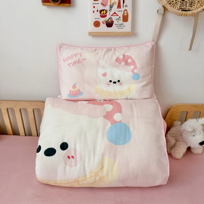 91家纺网 家纺一手货源 找家纺 （总）萌宝家纺 2026新款母婴A类全棉双层纱儿童被套纯棉纱布三件套