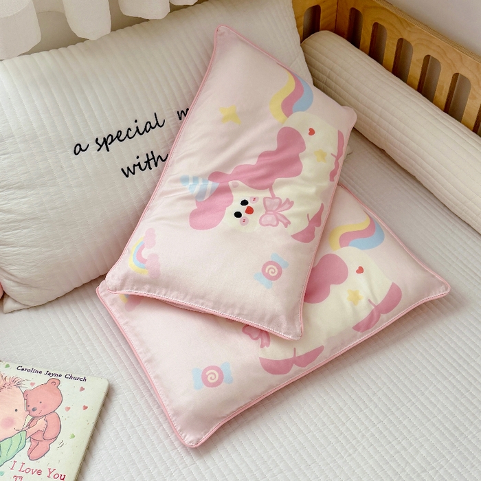 91家纺网 家纺一手货源 找家纺 （总）萌宝家纺 2026春夏纯棉双层纱儿童枕套A类宝宝纱布枕头枕芯（萌宠系列）