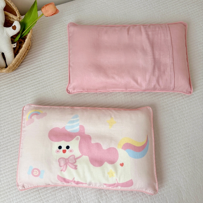 91家纺网 家纺一手货源 找家纺 （总）萌宝家纺 2026春夏纯棉双层纱儿童枕套A类宝宝纱布枕头枕芯（萌宠系列）