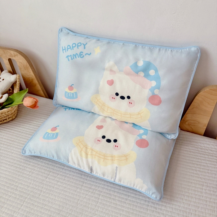 91家纺网 家纺一手货源 找家纺 （总）萌宝家纺 2026春夏纯棉双层纱儿童枕套A类宝宝纱布枕头枕芯（萌宠系列）