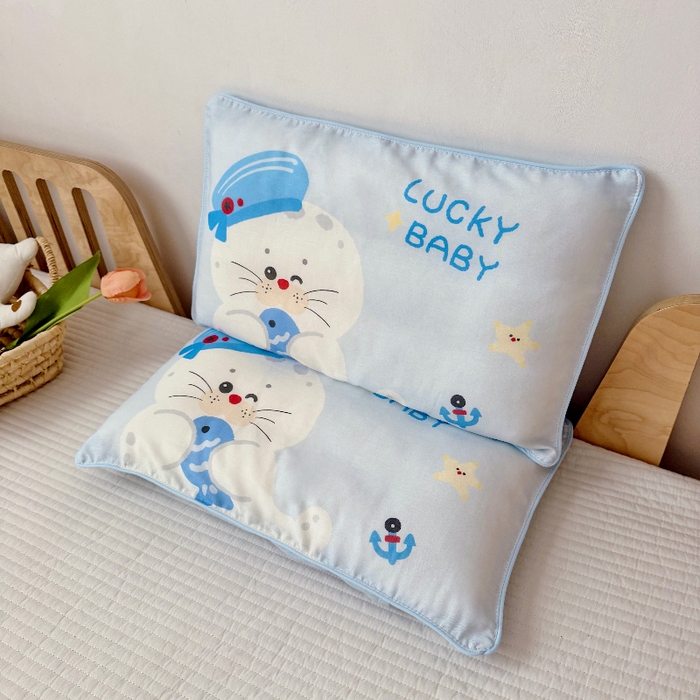 91家纺网 家纺一手货源 找家纺 （总）萌宝家纺 2026春夏纯棉双层纱儿童枕套A类宝宝纱布枕头枕芯（萌宠系列）