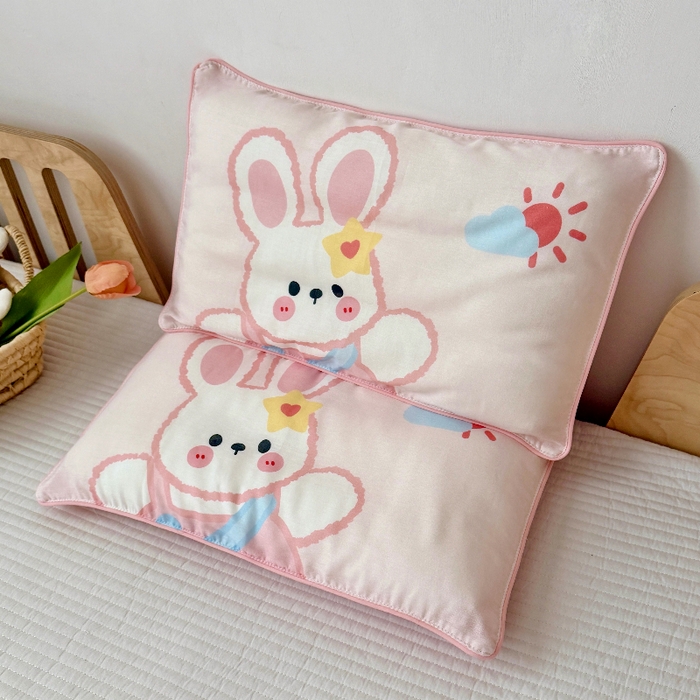 91家纺网 家纺一手货源 找家纺 （总）萌宝家纺 2026春夏纯棉双层纱儿童枕套A类宝宝纱布枕头枕芯（萌宠系列）