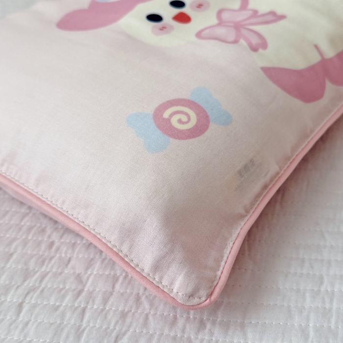 91家纺网 家纺一手货源 找家纺 萌宝家纺 2026春夏纯棉双层纱儿童枕套A类宝宝纱布枕头枕芯（萌宠系列） 快乐小马