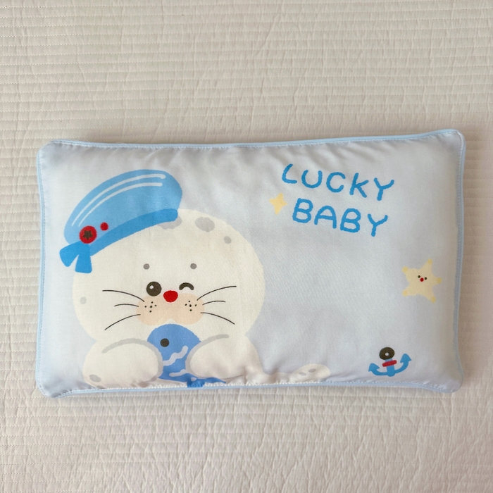 91家纺网 家纺一手货源 找家纺 萌宝家纺 2026春夏纯棉双层纱儿童枕套A类宝宝纱布枕头枕芯（萌宠系列） 小海豹