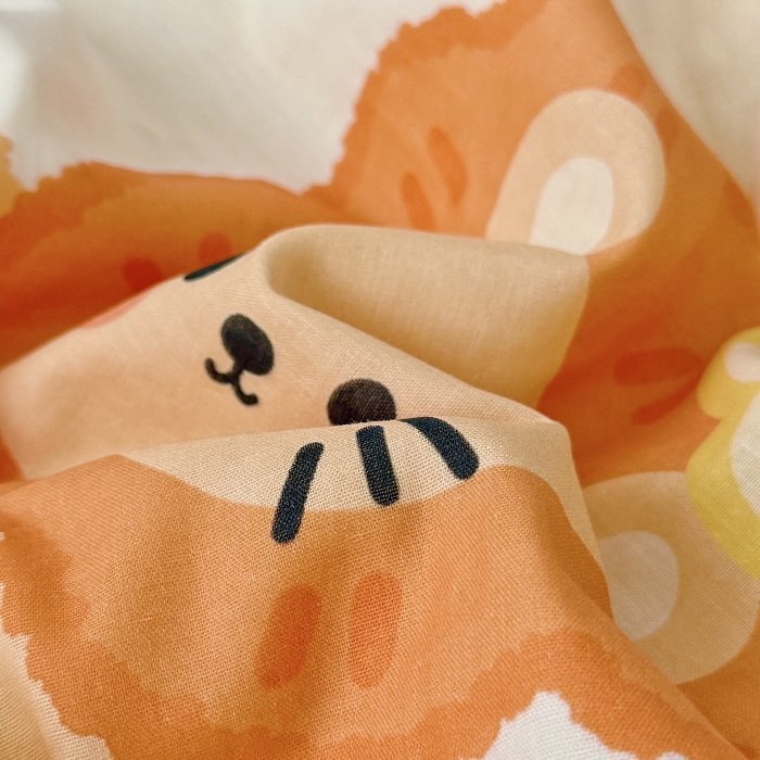 91家纺网 家纺一手货源 找家纺 萌宝家纺 2026春夏纯棉双层纱儿童枕套A类宝宝纱布枕头枕芯（萌宠系列） 小狮子