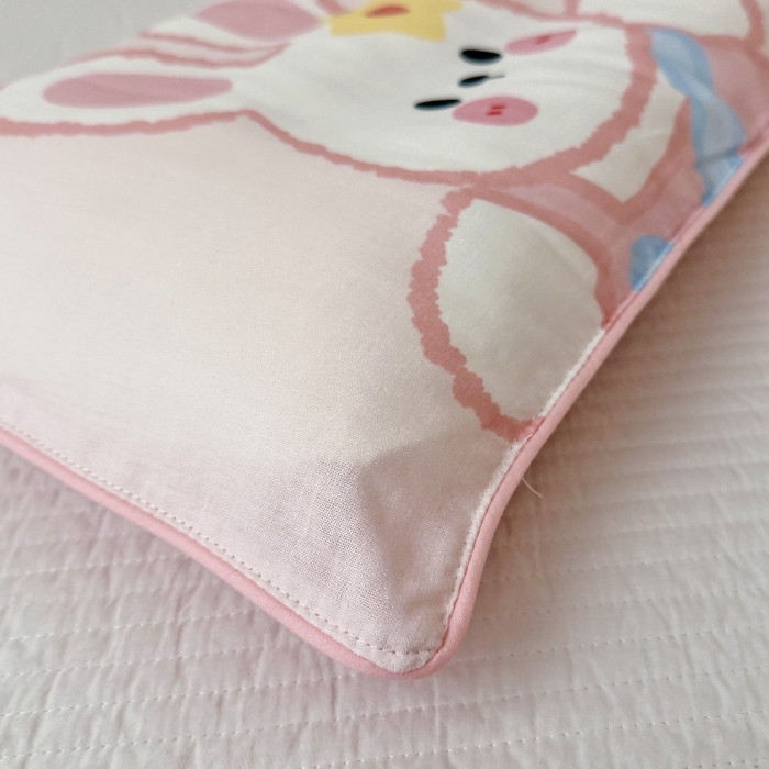 91家纺网 家纺一手货源 找家纺 萌宝家纺 2026春夏纯棉双层纱儿童枕套A类宝宝纱布枕头枕芯（萌宠系列） 小兔子