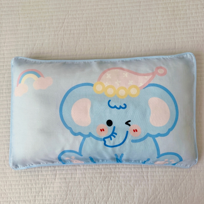 91家纺网 家纺一手货源 找家纺 萌宝家纺 2026春夏纯棉双层纱儿童枕套A类宝宝纱布枕头枕芯（萌宠系列） 小象