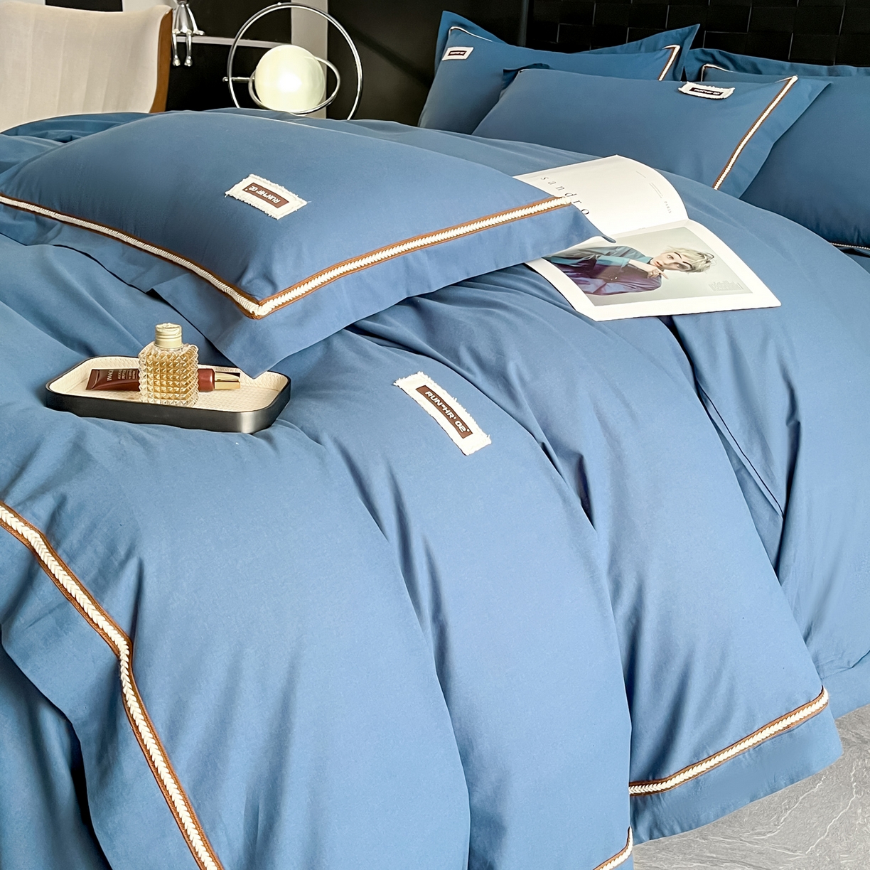 91家纺网 家纺一手货源 找家纺 （总）佳汐蓝家纺 2026春夏新款高支高密全棉纯棉四件套-锦绫系列