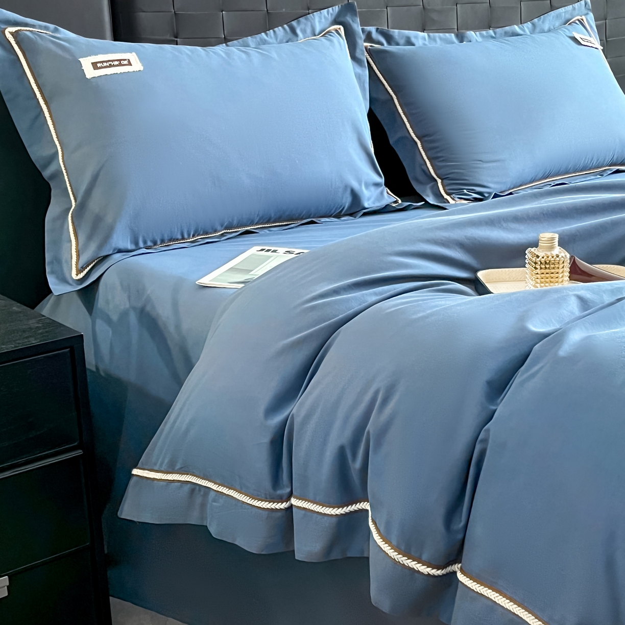 91家纺网 家纺一手货源 找家纺 （总）佳汐蓝家纺 2026春夏新款高支高密全棉纯棉四件套-锦绫系列