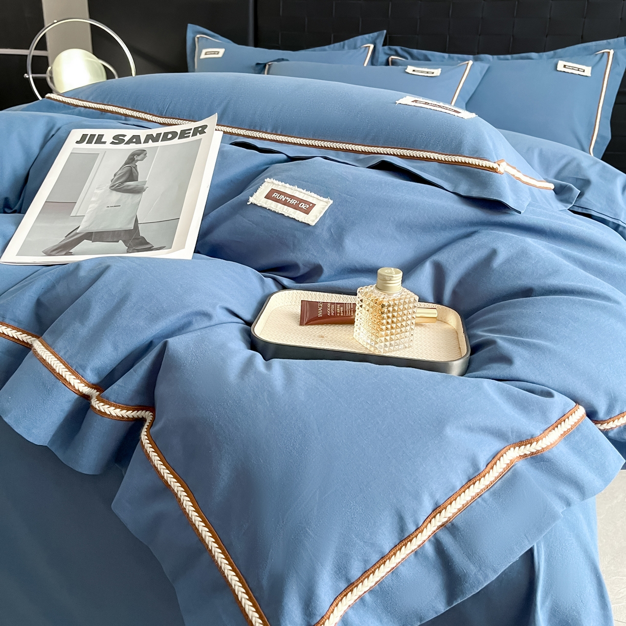 91家纺网 家纺一手货源 找家纺 （总）佳汐蓝家纺 2026春夏新款高支高密全棉纯棉四件套-锦绫系列