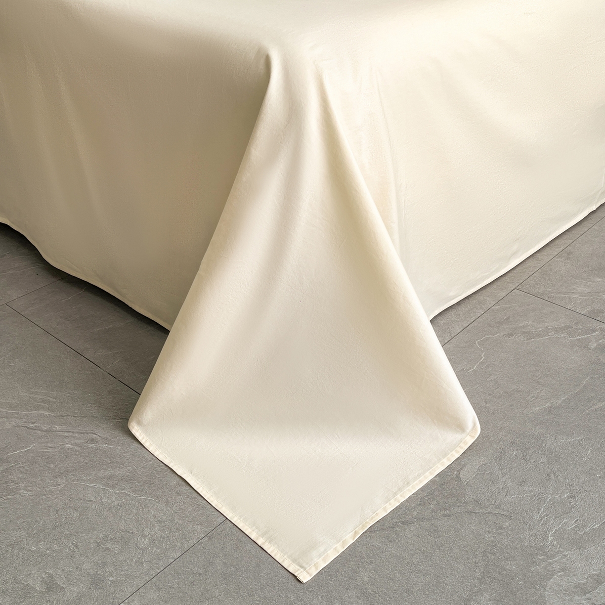 91家纺网 家纺一手货源 找家纺 佳汐蓝家纺 2026春夏新款高支高密全棉纯棉四件套-锦绫系列 锦绫-奶昔白