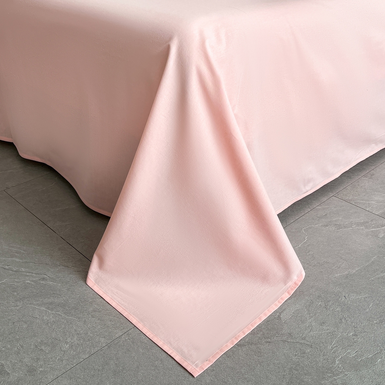 91家纺网 家纺一手货源 找家纺 佳汐蓝家纺 2026春夏新款高支高密全棉纯棉四件套-锦绫系列 锦绫-奶油粉