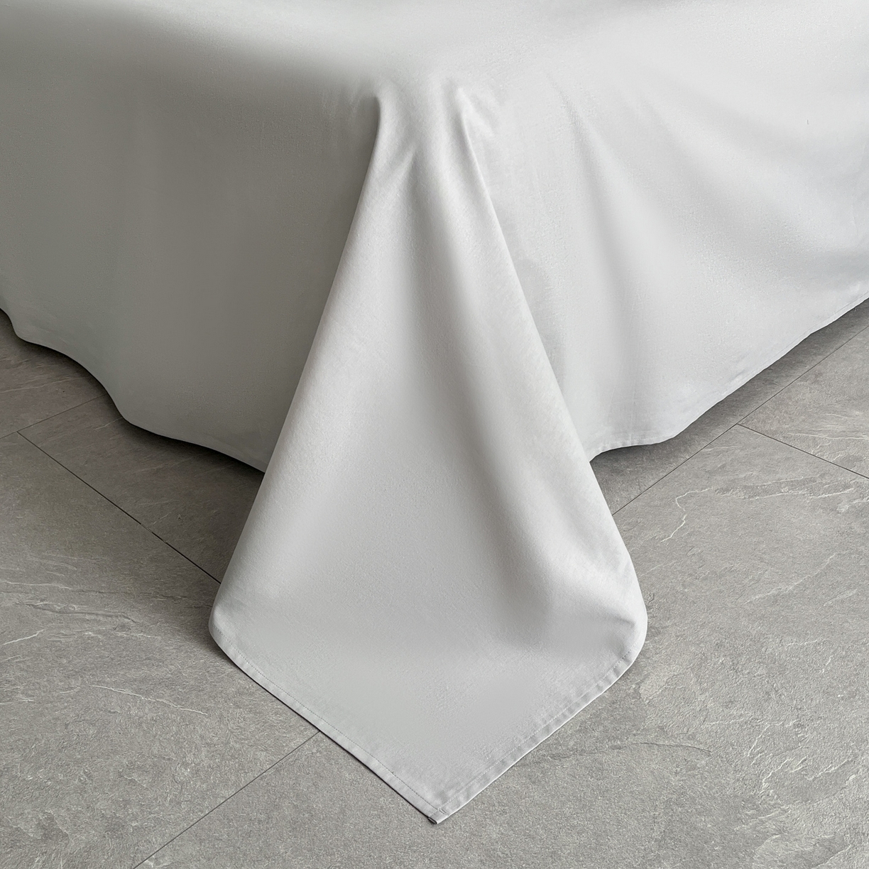 91家纺网 家纺一手货源 找家纺 佳汐蓝家纺 2026春夏新款高支高密全棉纯棉四件套-锦绫系列 锦绫-浅灰