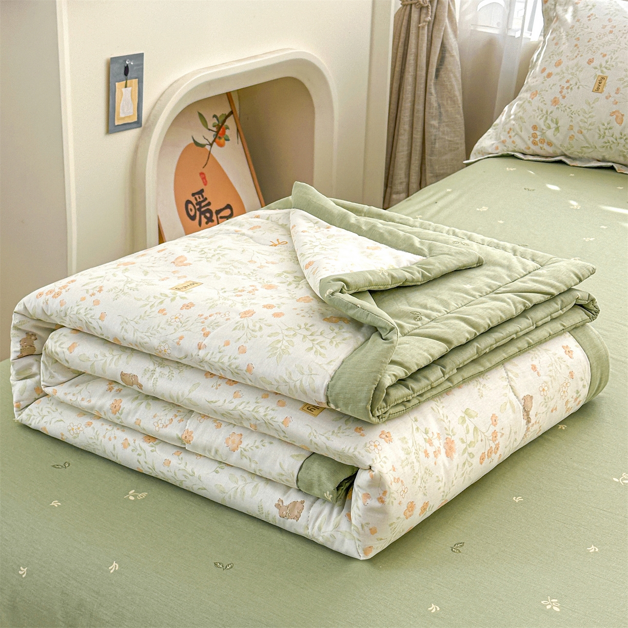 91家纺网 家纺一手货源 找家纺 （总）犇牛仓储供应链 2026新款A类小清新里外全棉夏凉被空调被夏被