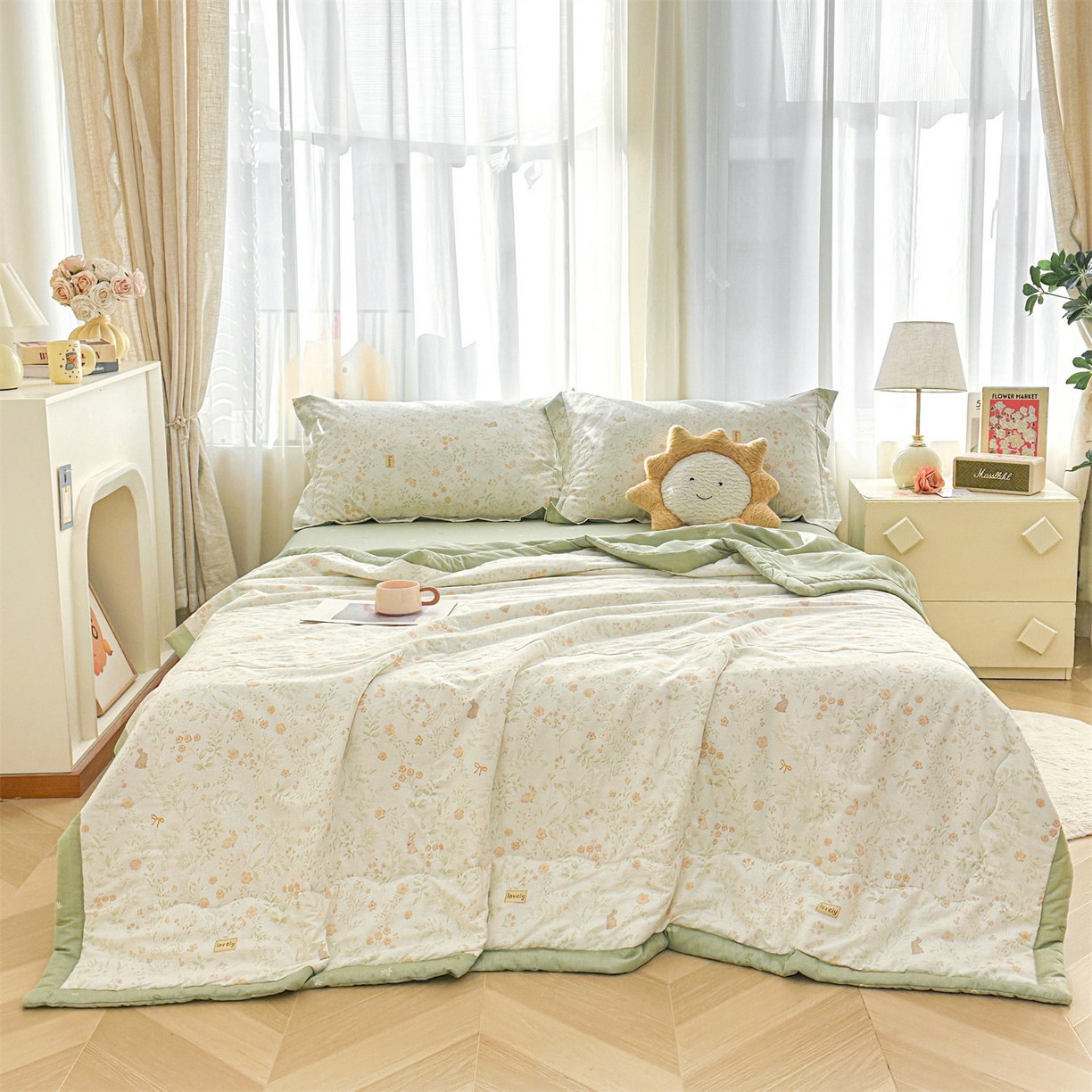 91家纺网 家纺一手货源 找家纺 （总）犇牛仓储供应链 2026新款A类小清新里外全棉夏凉被空调被夏被