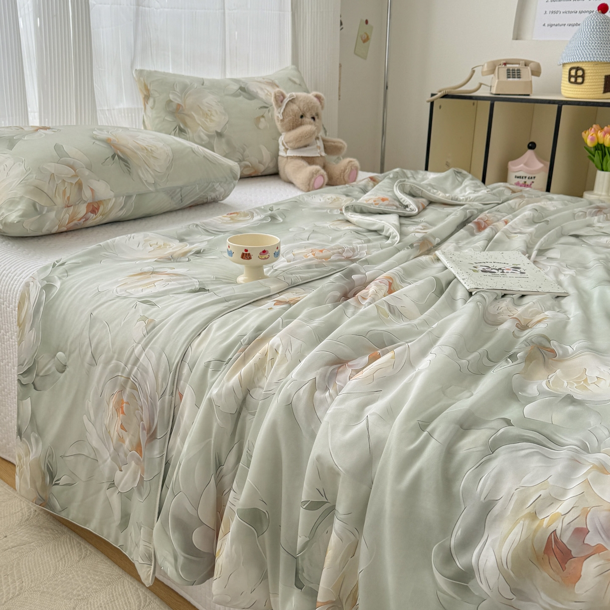 91家纺网 家纺一手货源 找家纺 （总）默忆 2026新款凉感丝印花大豆纤维夏被空调被夏凉被