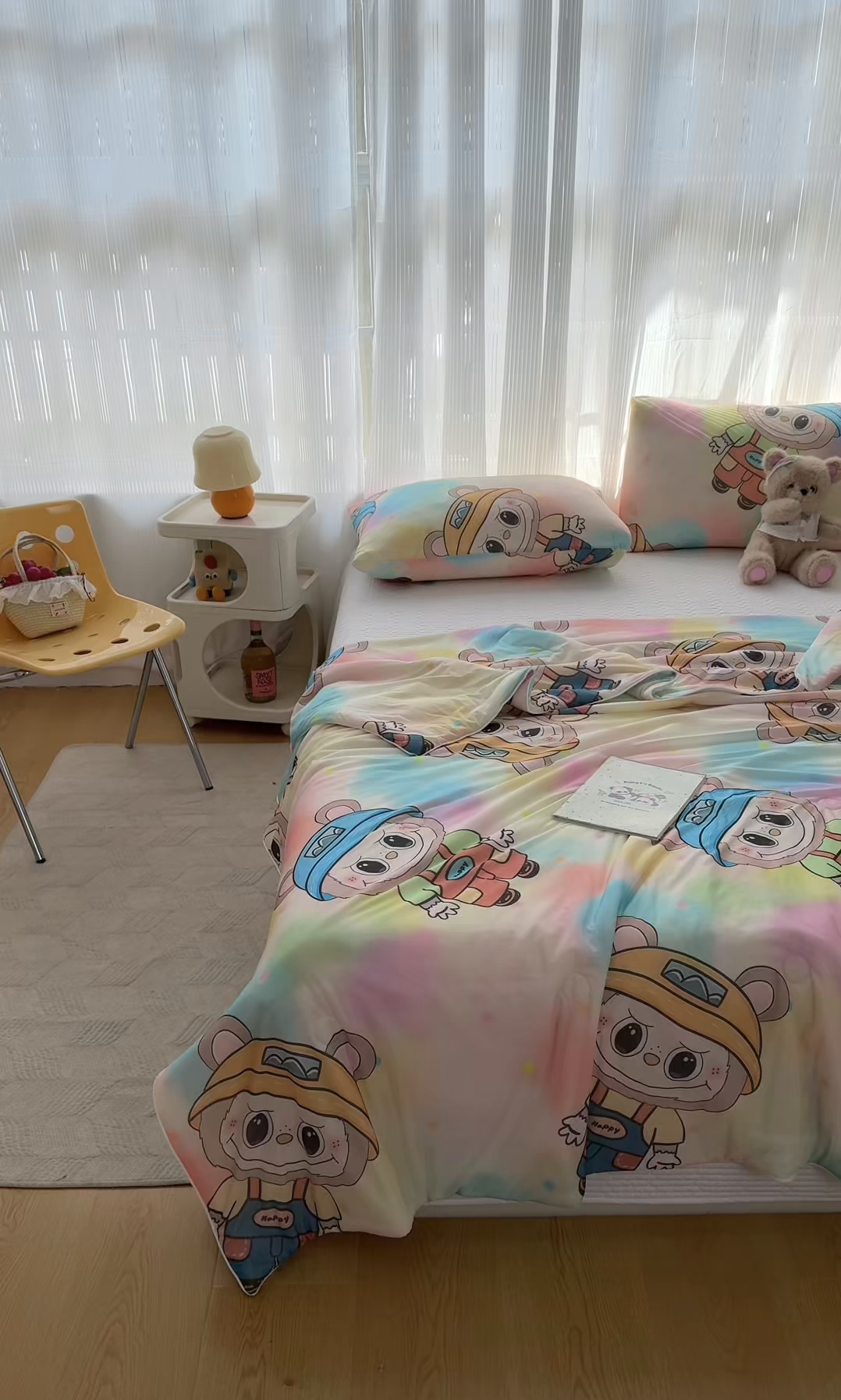 91家纺网 家纺一手货源 找家纺 默忆 2026新款凉感丝印花大豆纤维夏被空调被夏凉被 彩虹布布