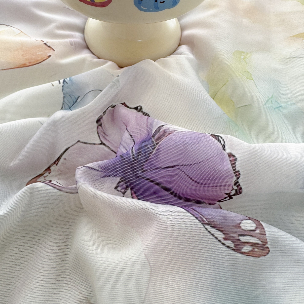 91家纺网 家纺一手货源 找家纺 默忆 2026新款凉感丝印花大豆纤维夏被空调被夏凉被 彩蝶漫舞