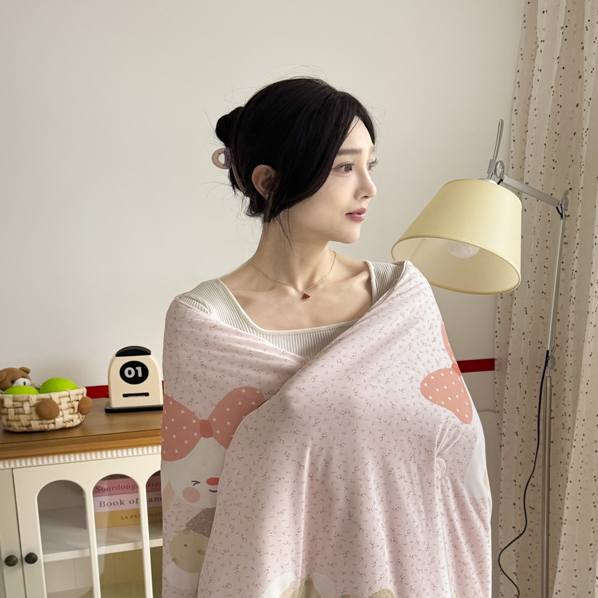 91家纺网 家纺一手货源 找家纺 默忆 2026新款凉感丝印花大豆纤维夏被空调被夏凉被 玫瑰兔