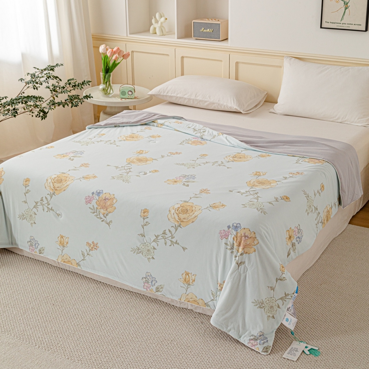 91家纺网 家纺一手货源 找家纺 （总）亿莱鑫 2026新款数码印花凉感丝夏被