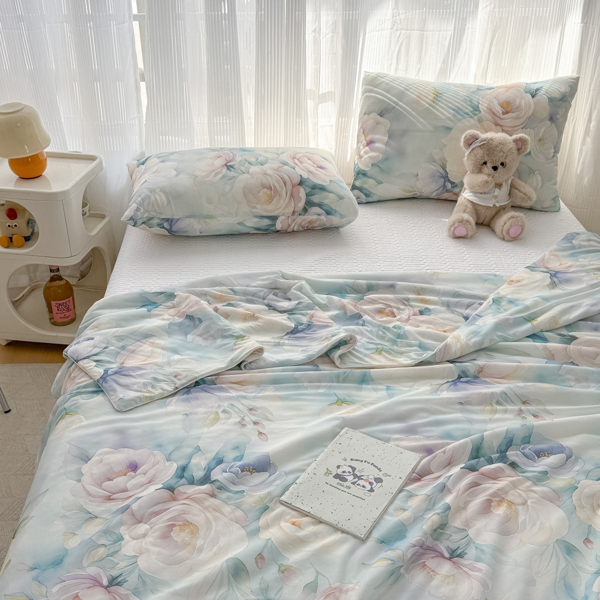 91家纺网 家纺一手货源 找家纺 默忆 2026新款凉感丝印花大豆纤维夏被空调被夏凉被 墨韵