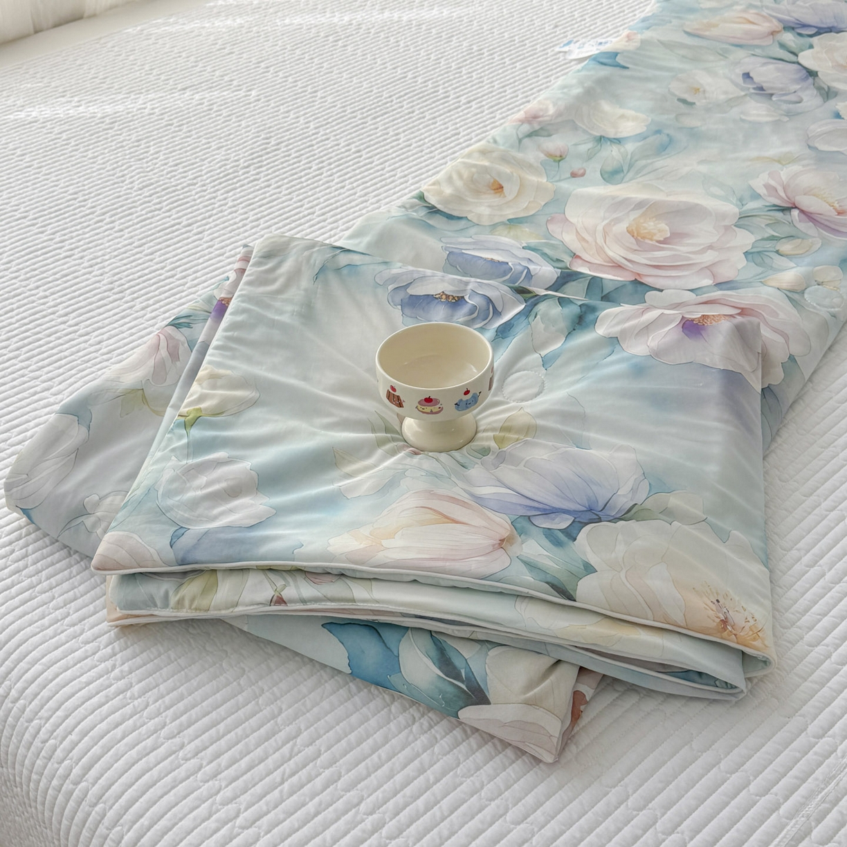 91家纺网 家纺一手货源 找家纺 默忆 2026新款凉感丝印花大豆纤维夏被空调被夏凉被 墨韵