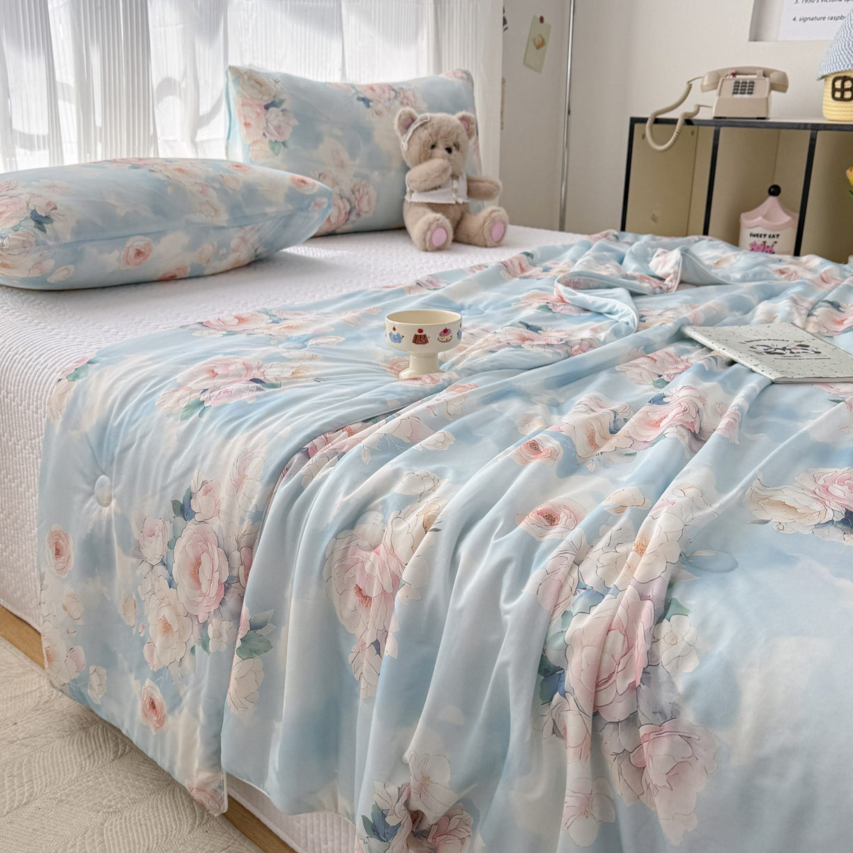 默忆 2026新款凉感丝印花大豆纤维夏被空调被夏凉被 轻风细语