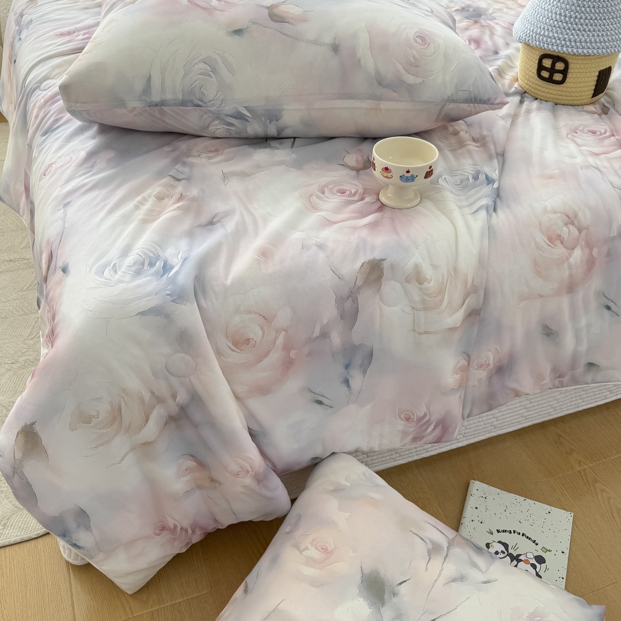 91家纺网 家纺一手货源 找家纺 默忆 2026新款凉感丝印花大豆纤维夏被空调被夏凉被 意境迷人