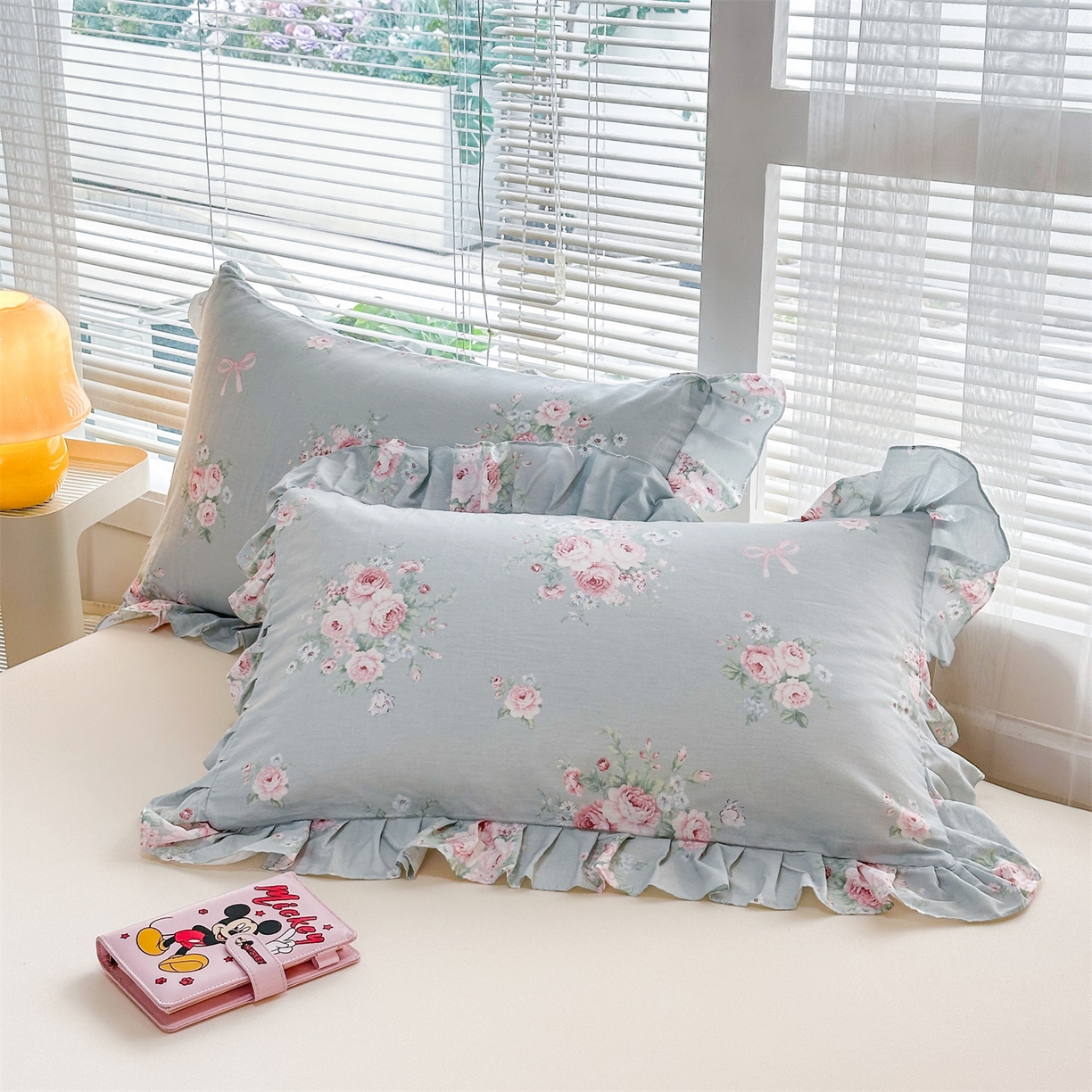 91家纺网 家纺一手货源 找家纺 （总）忘忧草 2025新款全棉133*72纯棉小清新床裙花边四件套