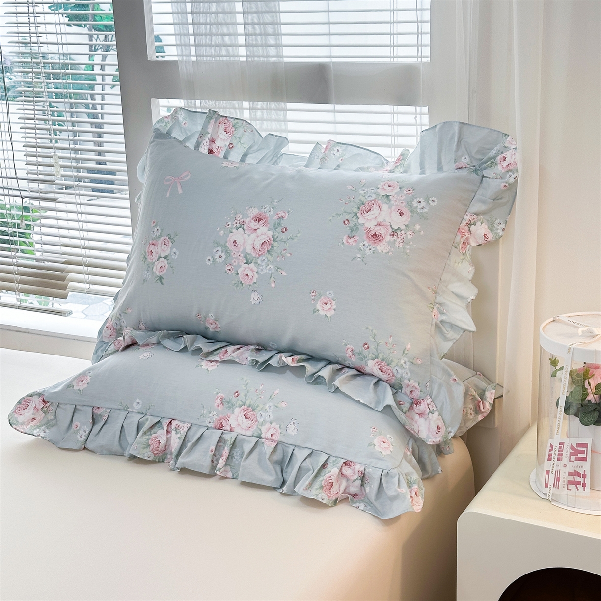 91家纺网 家纺一手货源 找家纺 （总）忘忧草 2026新款全棉纯棉印花精致花边枕套单枕套 枕套单件