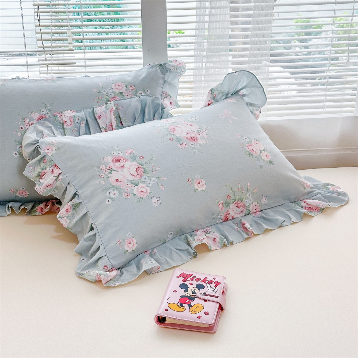 91家纺网 家纺一手货源 找家纺 （总）忘忧草 2026新款全棉纯棉印花精致花边枕套单枕套 枕套单件