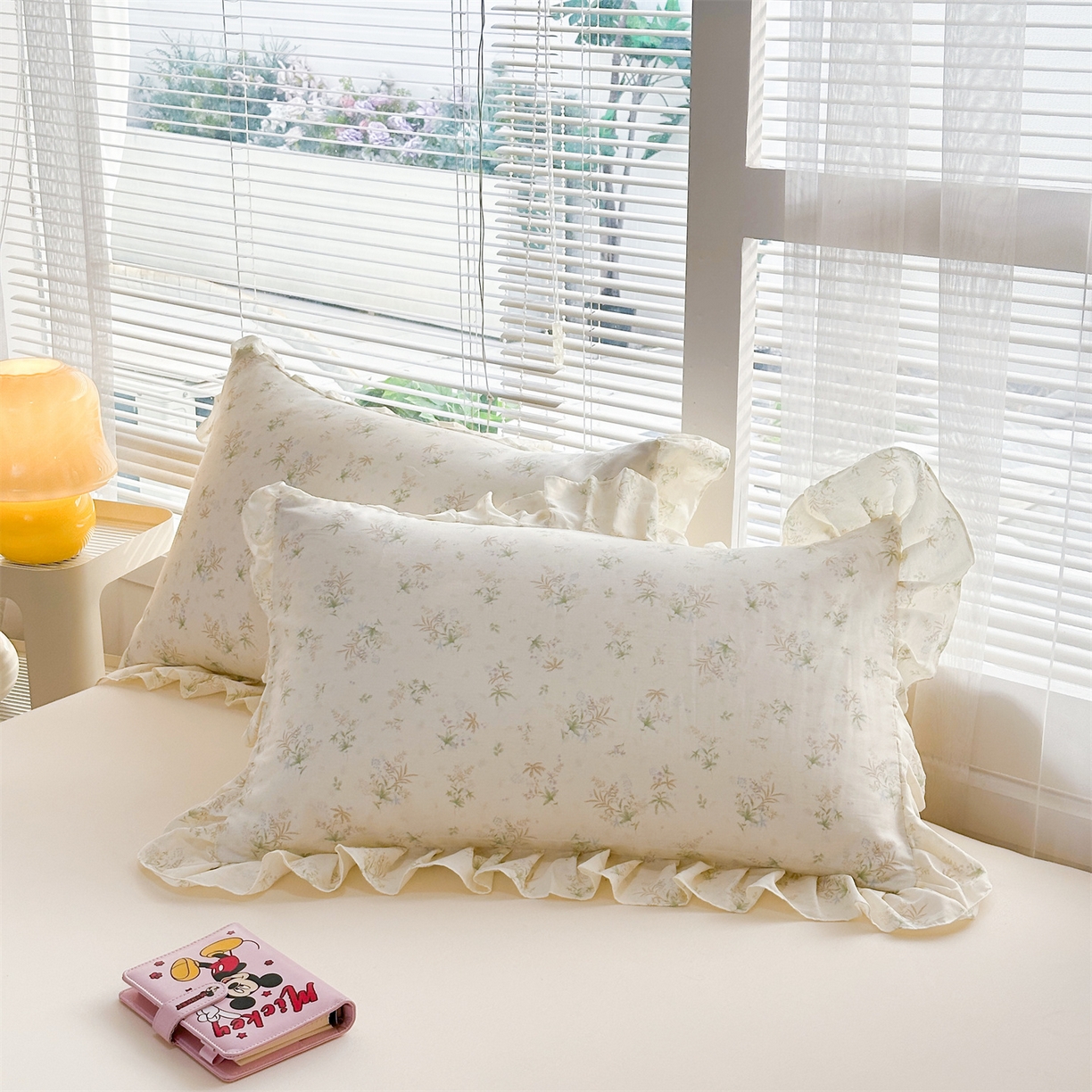 91家纺网 家纺一手货源 找家纺 （总）忘忧草 2026新款全棉纯棉印花精致花边枕套单枕套 枕套单件
