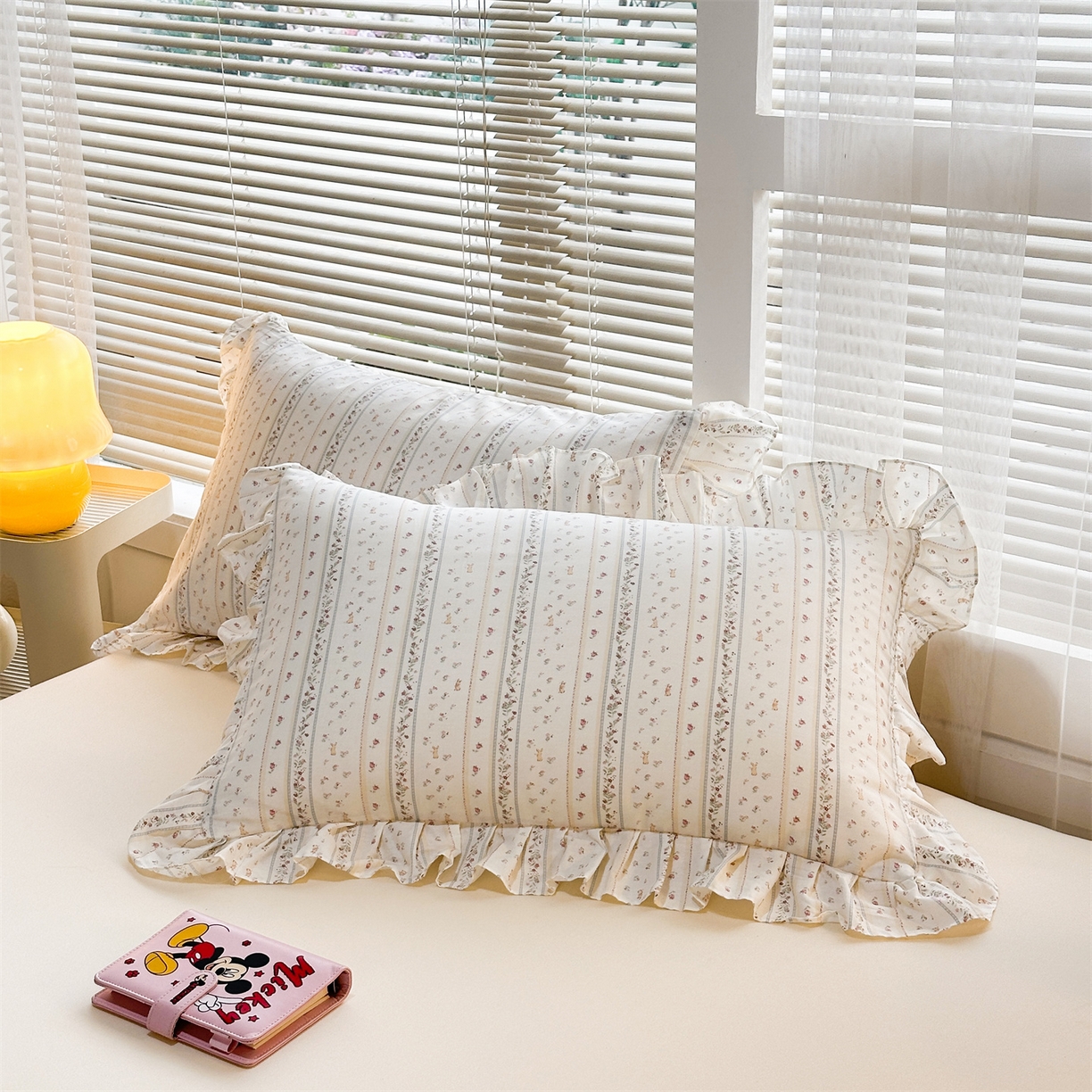 91家纺网 家纺一手货源 找家纺 （总）忘忧草 2026新款全棉纯棉印花精致花边枕套单枕套 枕套单件