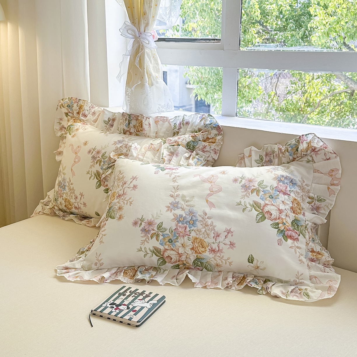 91家纺网 家纺一手货源 找家纺 （总）忘忧草 2026新款全棉纯棉印花精致花边枕套单枕套 枕套单件