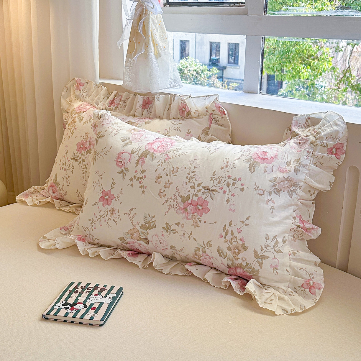 91家纺网 家纺一手货源 找家纺 （总）忘忧草 2026新款全棉纯棉印花精致花边枕套单枕套 枕套单件