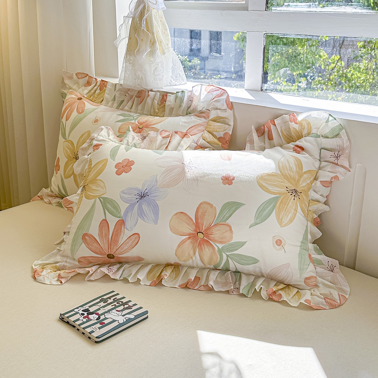 91家纺网 家纺一手货源 找家纺 （总）忘忧草 2026新款全棉纯棉印花精致花边枕套单枕套 枕套单件