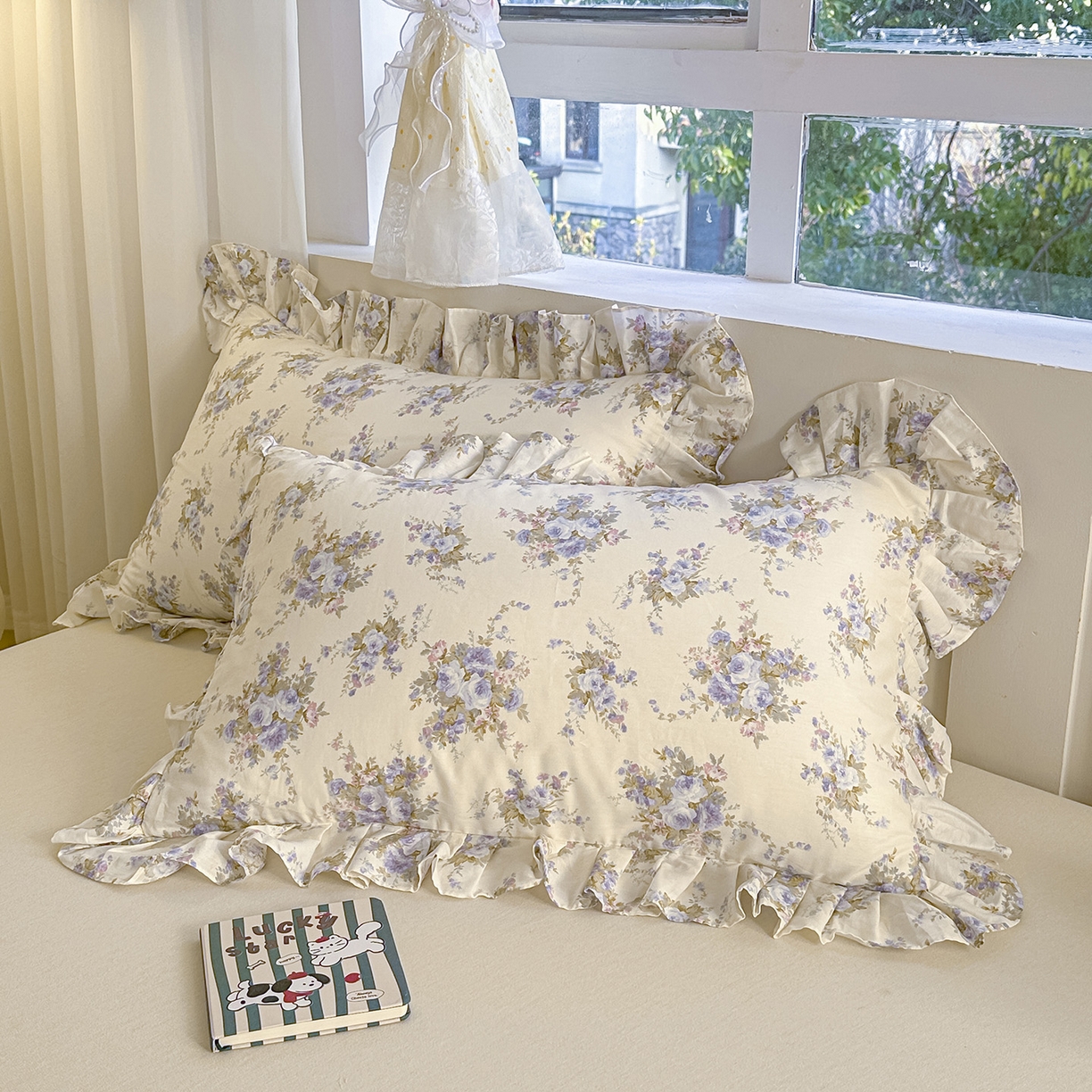 91家纺网 家纺一手货源 找家纺 （总）忘忧草 2026新款全棉纯棉印花精致花边枕套单枕套 枕套单件