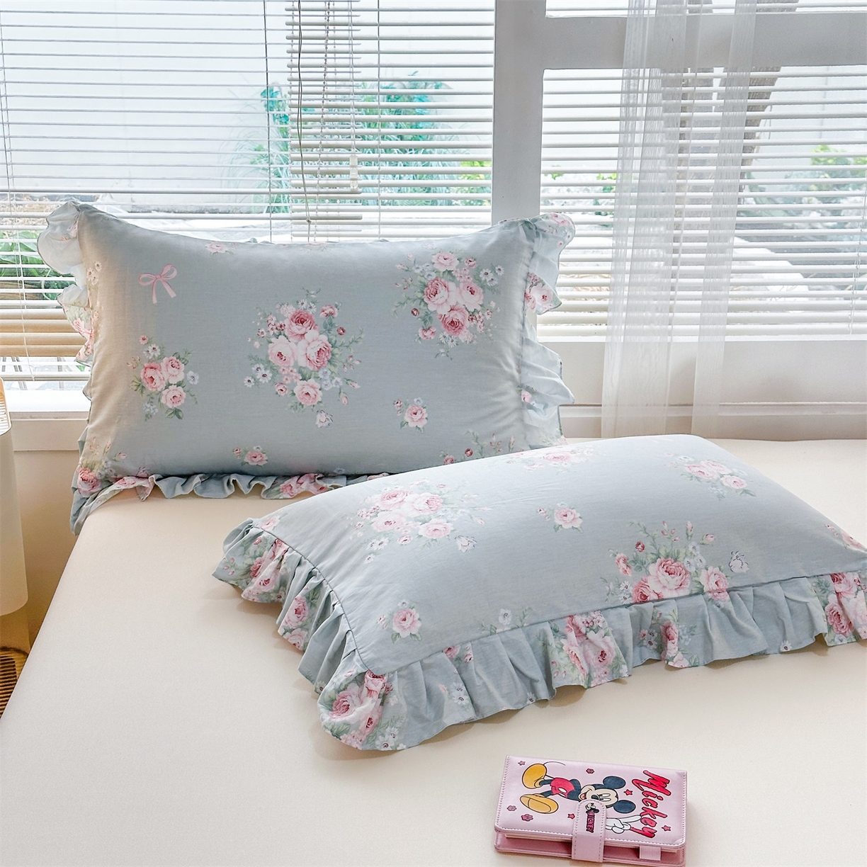 91家纺网 家纺一手货源 找家纺 忘忧草 2026新款全棉纯棉印花精致花边枕套单枕套 枕套单件 花疏影