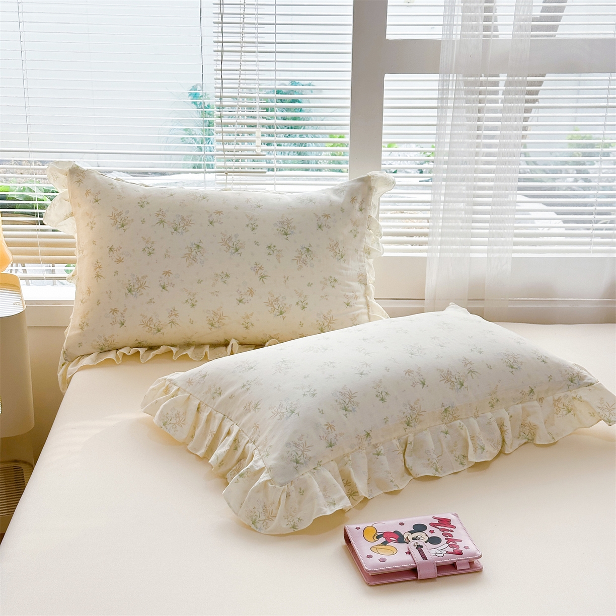 91家纺网 家纺一手货源 找家纺 忘忧草 2026新款全棉纯棉印花精致花边枕套单枕套 枕套单件 花仙子