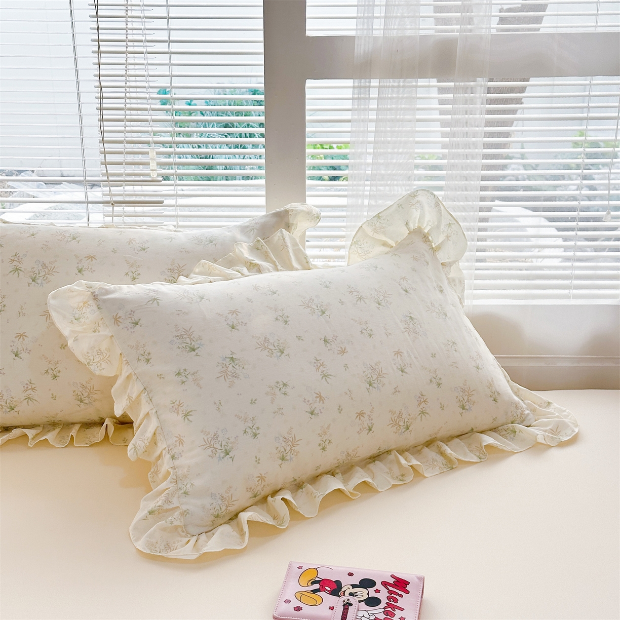 91家纺网 家纺一手货源 找家纺 忘忧草 2026新款全棉纯棉印花精致花边枕套单枕套 枕套单件 花仙子