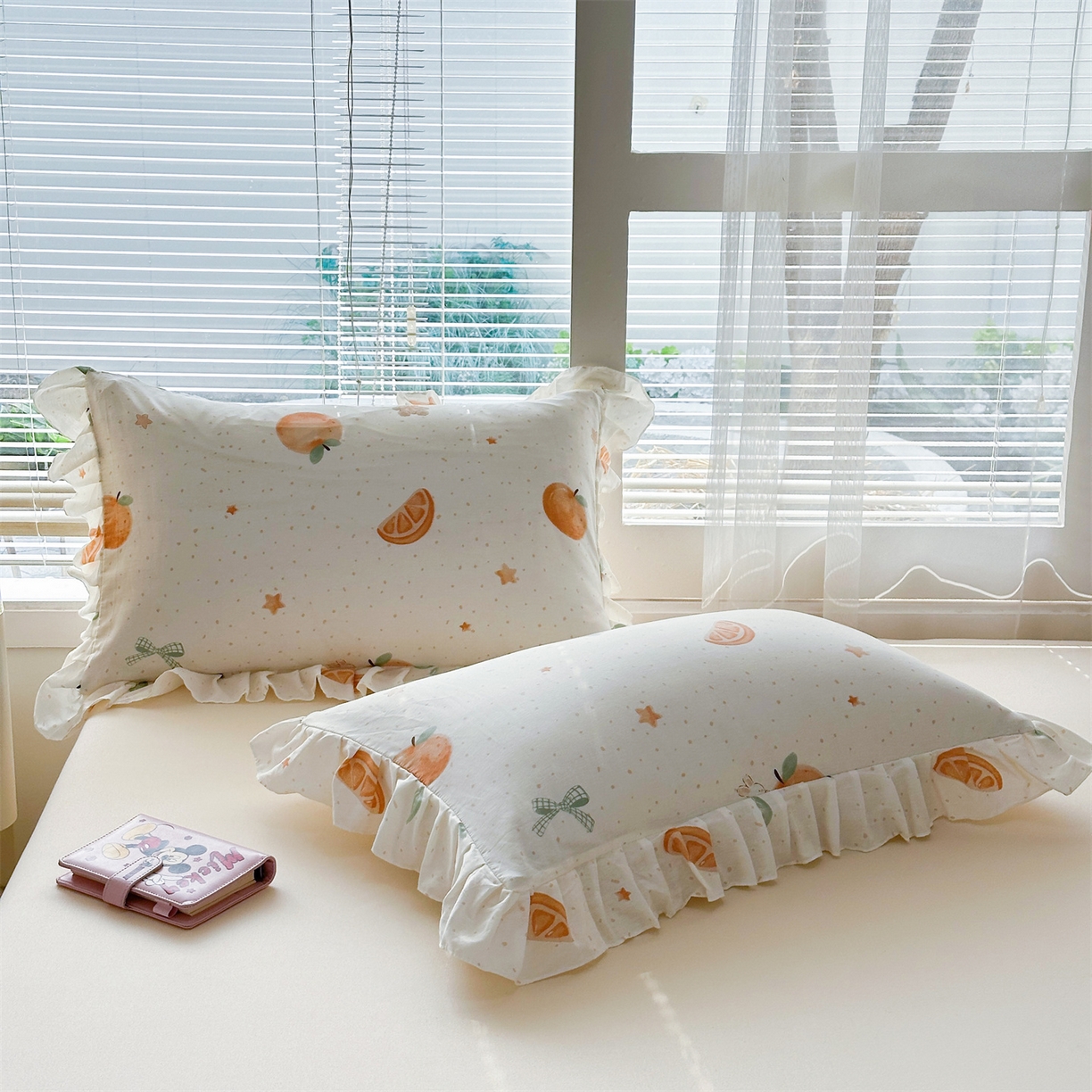 91家纺网 家纺一手货源 找家纺 忘忧草 2026新款全棉纯棉印花精致花边枕套单枕套 枕套单件 甜桔小兔