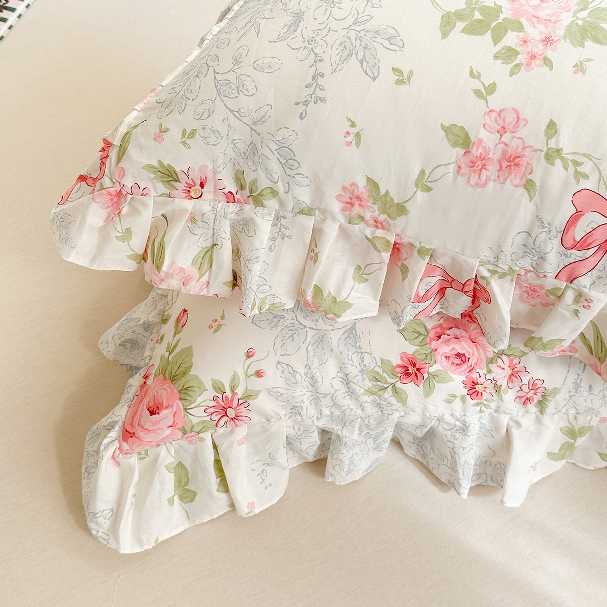 91家纺网 家纺一手货源 找家纺 忘忧草 2026新款全棉纯棉印花精致花边枕套单枕套 枕套单件 柏林花涧