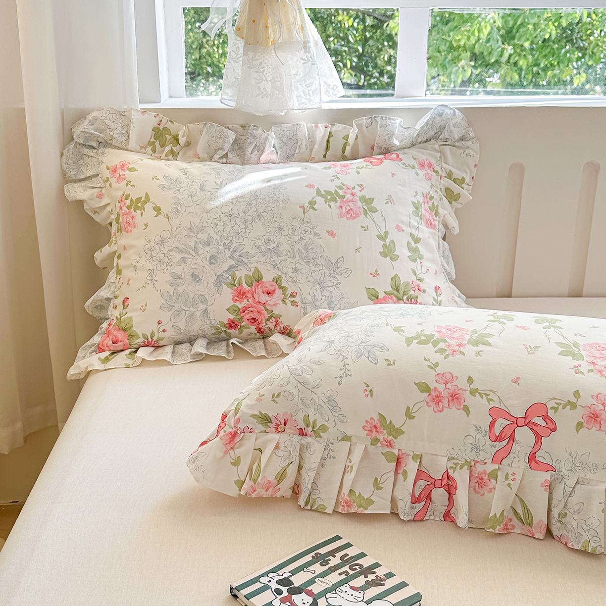 91家纺网 家纺一手货源 找家纺 忘忧草 2026新款全棉纯棉印花精致花边枕套单枕套 枕套单件 柏林花涧